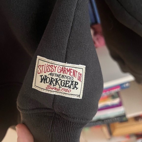 Stussy Men's Charcoal Zip-Up Sweater - Picture 3 of 7